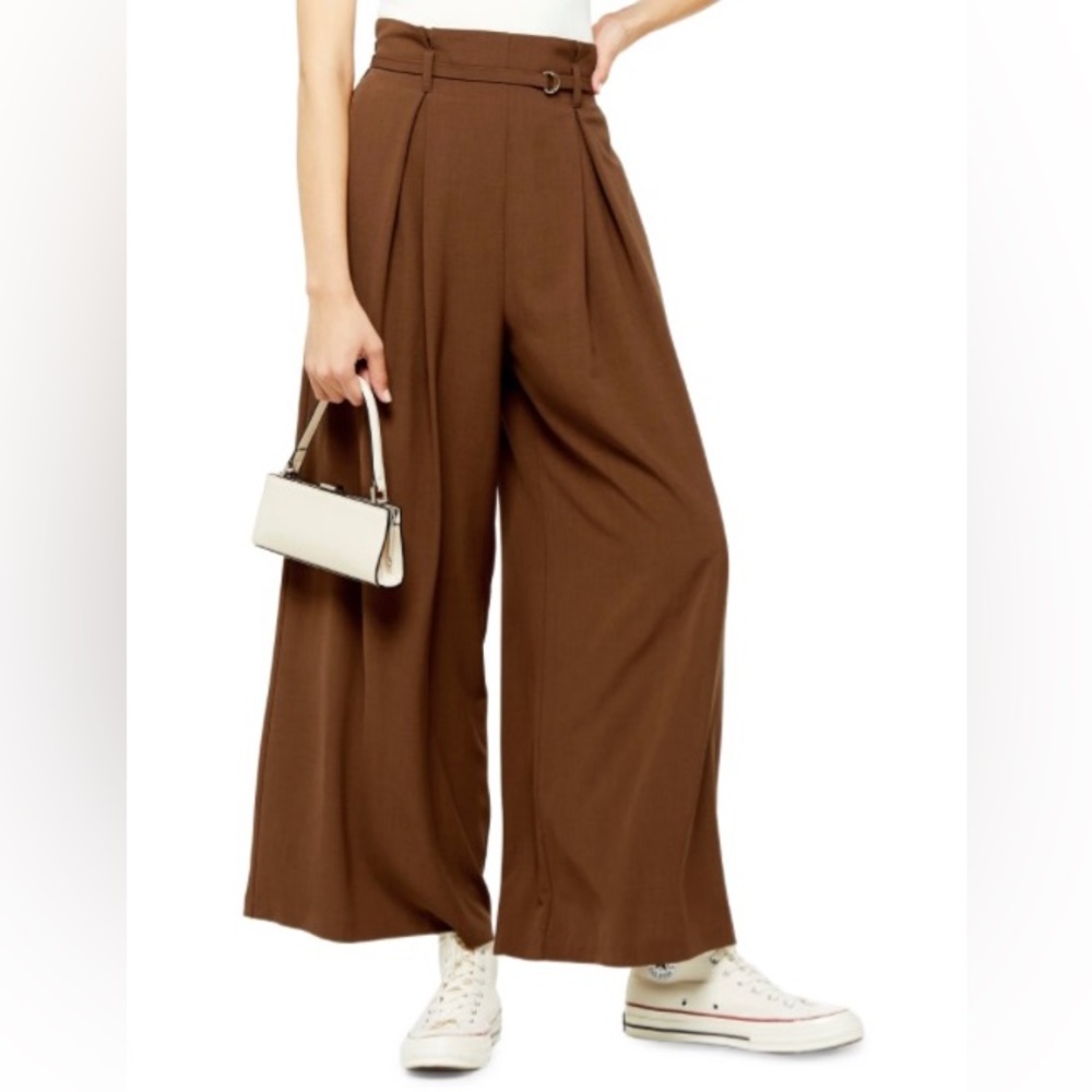 Topshop Belted Wide Leg Trousers